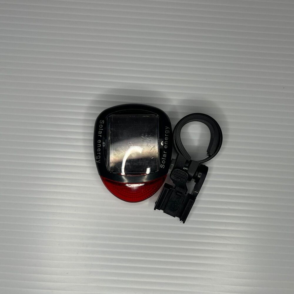 Solar Power Bicycle Bright Red LED Rear Tail Light - Picture 4 of 12